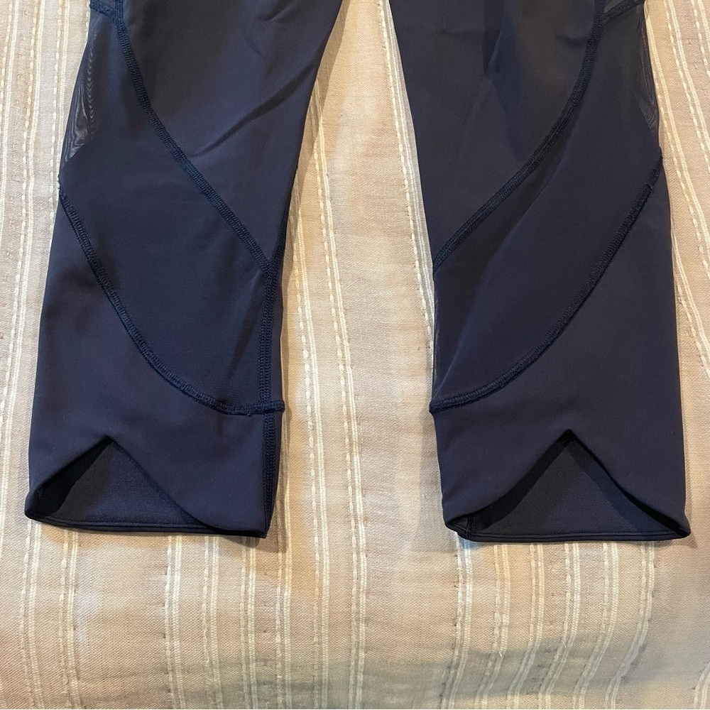 Lululemon Home Stretch Crop 19” Mesh Sheer Leggings Midnight Navy Blue 4 W6AL8S - Picture 5 of 11